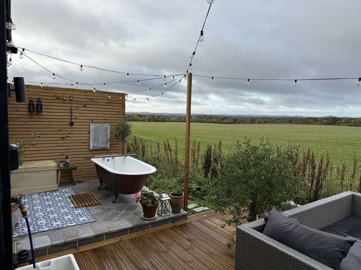 Bath with a view at our Airbnb….👌