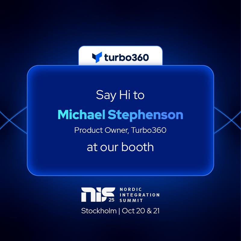 Turbo360 (@turbo360cloud) on Twitter photo Come say Hi to <a href="/michael_stephen/">Mike Stephenson (aka AJ's Dad) Azure MVP</a> at our booth at the Nordic Integration Summit.
#NIS2025 #AIS Come say Hi to <a href="/michael_stephen/">Mike Stephenson (aka AJ's Dad) Azure MVP</a> at our booth at the Nordic Integration Summit.
#NIS2025 #AIS