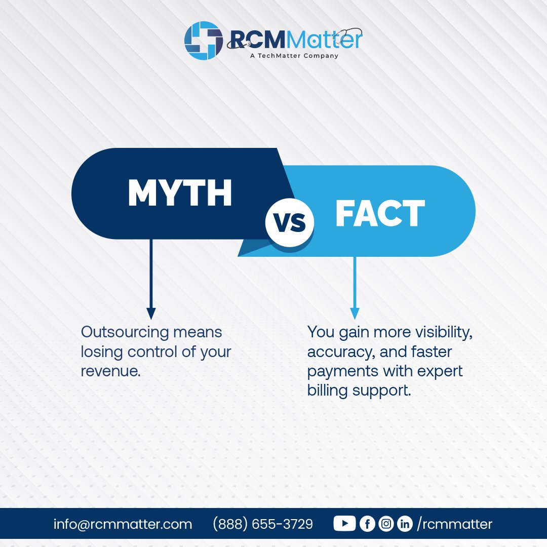 Outsourcing billing is not a cost, but a strategic practice management decision.

RCM Matter helps decrease overhead, reduce denials, and increase collections.

Visit our website to increase your revenue: rcmmatter.com

#RCMMatter #medicalbillingandcoding