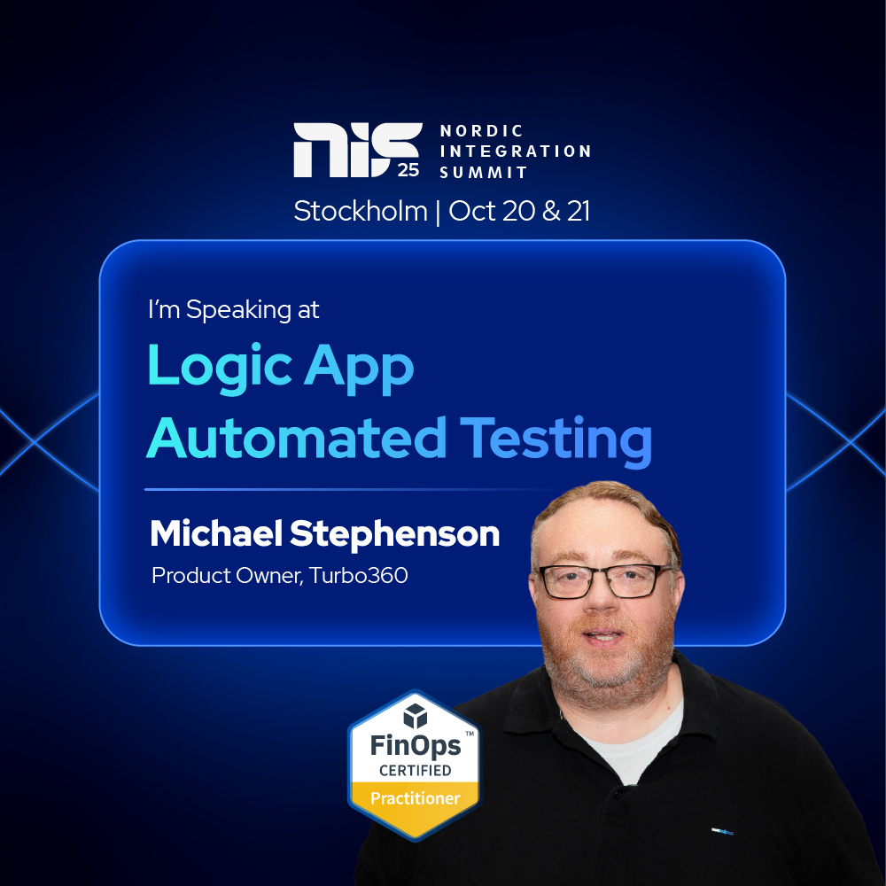 Turbo360 (@turbo360cloud) on Twitter photo We’re excited to have our very own <a href="/michael_stephen/">Mike Stephenson (aka AJ's Dad) Azure MVP</a> speaking at #NIS25 in Stockholm! 🙌
A great session for anyone working with integration! We’re excited to have our very own <a href="/michael_stephen/">Mike Stephenson (aka AJ's Dad) Azure MVP</a> speaking at #NIS25 in Stockholm! 🙌
A great session for anyone working with integration!