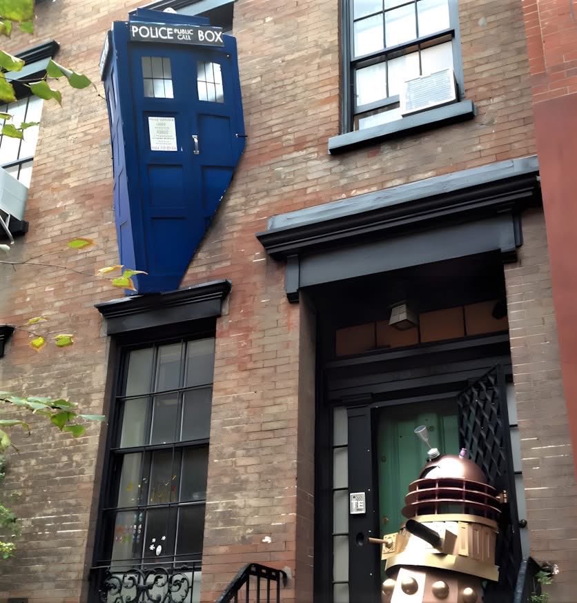 The Tardis lands badly while a Dalek observes! 🤖😊