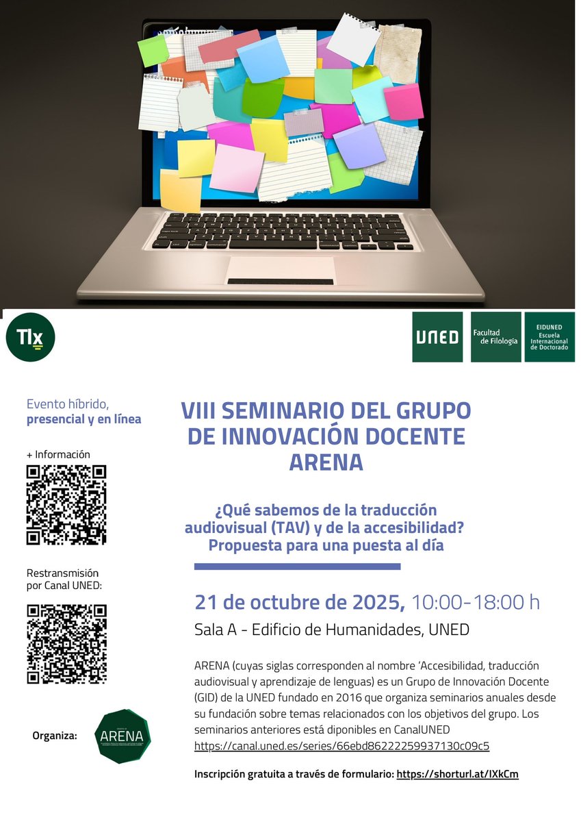 tradilex's tweet image. ¡Es hoooooooy! Y no te lo puedes perder... Arrancamos con el seminario del @GID_ARENA.
Podéis seguirlo en este enlace: canal.uned.es/live/event/68c…
@DepExtranjeras @uned_filologia