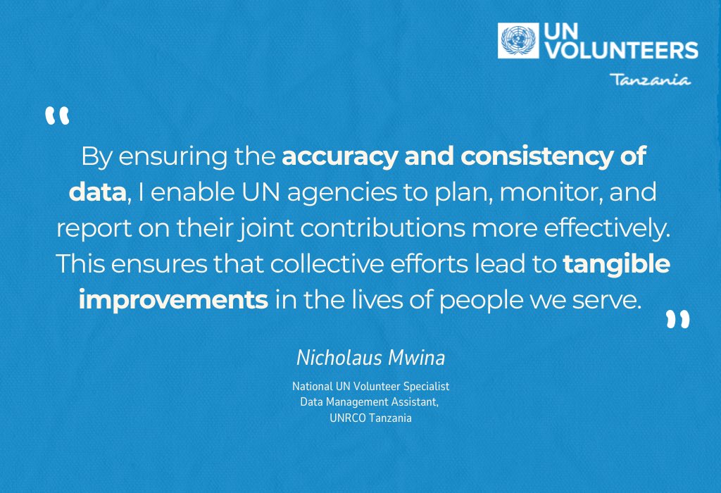 UNVTanzania's tweet image. Even though #WorldStatisticsDay was yesterday, we’re still celebrating data heroes like Nicholaus, our UN Volunteer in 🇹🇿 who is ensuring data integrity across 22 agencies for the #UNSDF. Accurate data = real impact!
Thanks to all the #DataForDevelopment champions 🌎!
#SDG17