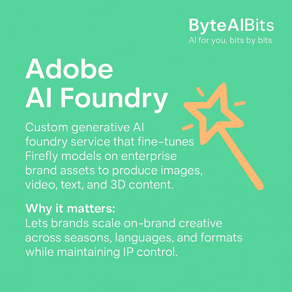 byteaibits's tweet image. AI drops of the day ⚡
1️⃣ Adobe AI Foundry → on-brand creative at scale.
2️⃣ Voltage Park AI Factory → fast, open AI infra.
3️⃣ Ahoum.ai → spiritual AI meets neuroscience.

Future’s building itself. #AI #ByteAIBits #TechLaunches