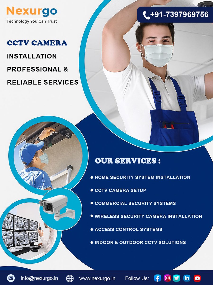 nexurgo's tweet image. Secure your home or office with Nexurgo – Technology You Can Trust! 🏢🏠
We offer professional and reliable CCTV installation and security solutions, Ensure the safety of your loved ones and business with our expert team. Book your installation today! 📞 +91-7397969756
#Nexurgo
