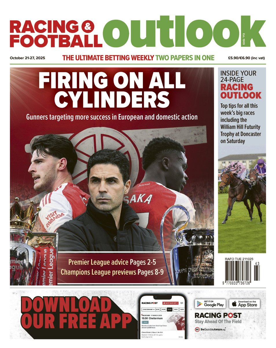 RFO Official (@rfoutlook) on Twitter photo It's <a href="/rfoutlook/">RFO Official</a> Tuesday! ๐๏ธ
๐ Top tips for every meeting across the week, with special focus on Saturday's feast of ITV action
โฝ๏ธ Unbeatable stats package and all the best bets for the big matches across the major leagues in Europe
It's your ultimate betting weekly - OUT NOW! It's <a href="/rfoutlook/">RFO Official</a> Tuesday! ๐๏ธ
๐ Top tips for every meeting across the week, with special focus on Saturday's feast of ITV action
โฝ๏ธ Unbeatable stats package and all the best bets for the big matches across the major leagues in Europe
It's your ultimate betting weekly - OUT NOW!