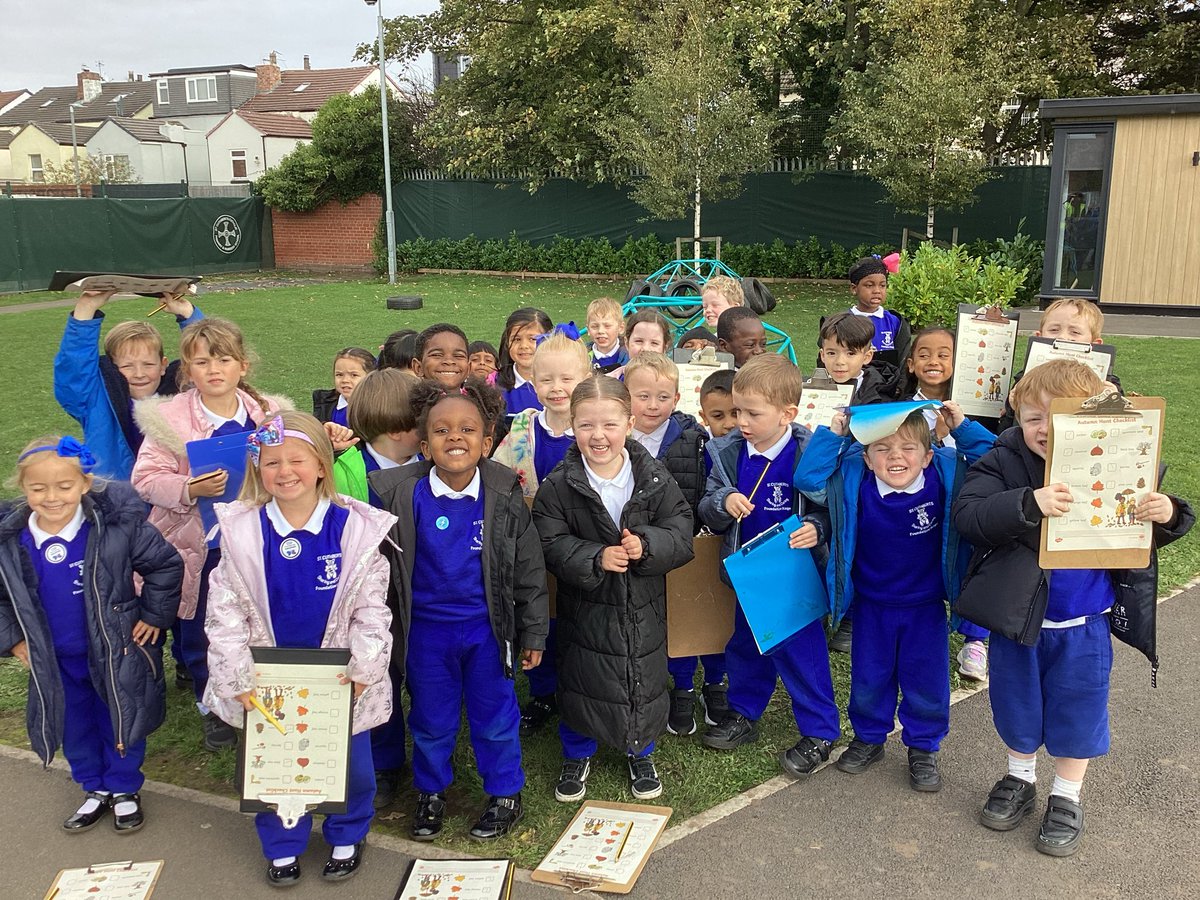 StCuthbertsPri's tweet photo. Reception have enjoyed learning about Autumn this half term. We used all the knowledge we have gained on an Autumn hunt around our school finding signs of Autumn! π #StCuthbertsEYFS #StCuthbertsScience https://t.co/Or7mhnpgip