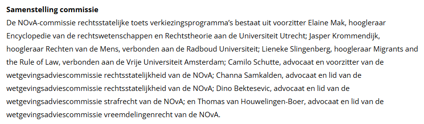 Amusant. De orde van advocaten, beter bekend als de lakeien van de staat moeten rectificeren!

Blijkt dat de tabel met kleurtjes niet correct was. Helaas was dit wel het uitgangspunt van het NRC smaadstuk. 

Het kwaad is al geschied, in zoverre dat deugers bevestigd werden in hun