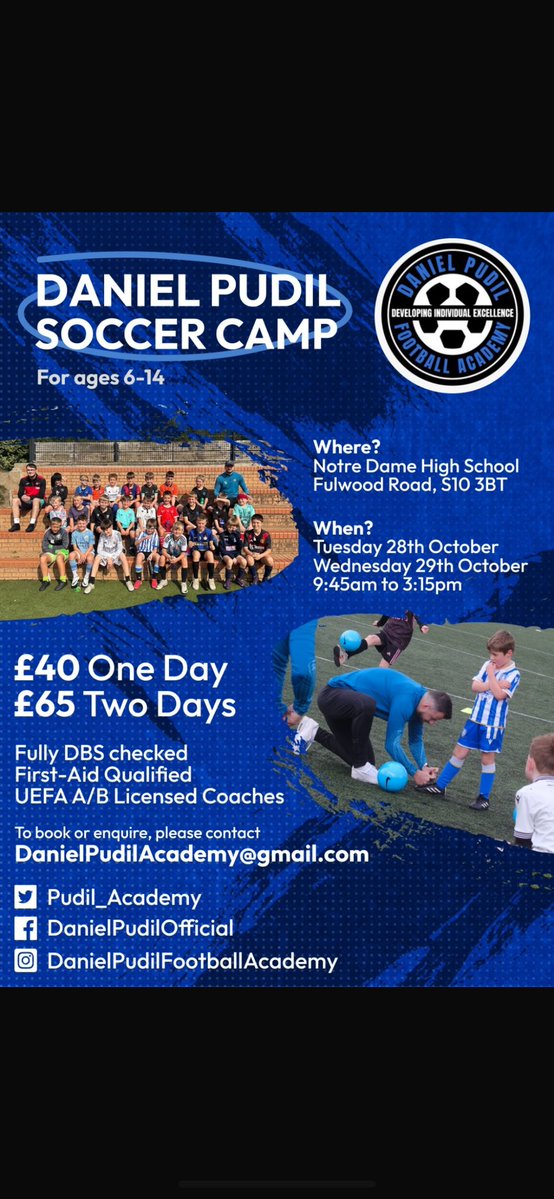 1 week today our next soccer camp starts !!! Book your place now!! ⚽️⚽️⚽️