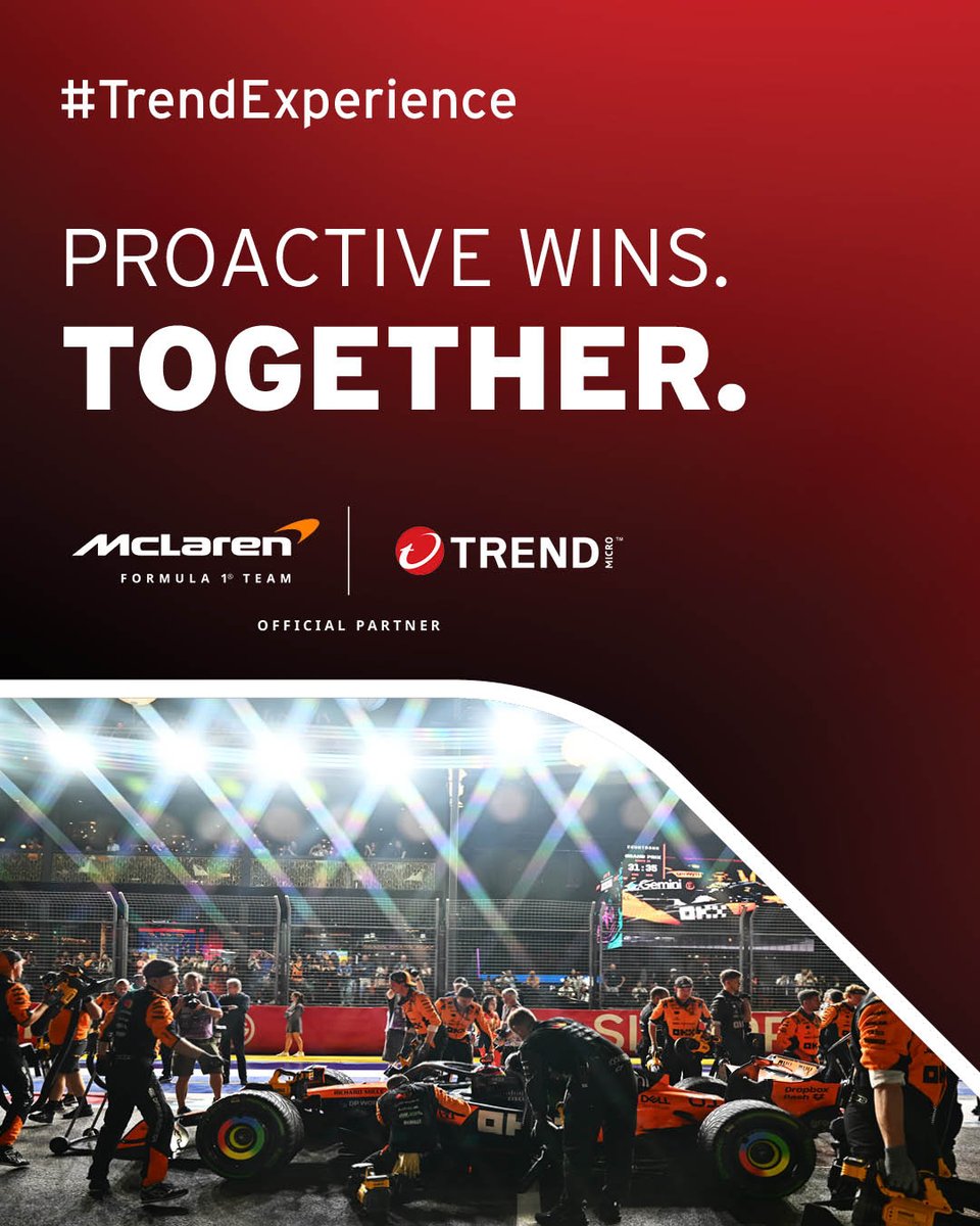 MarkTrendMicro1's tweet photo. The McLaren Formula 1 Team’s Constructors’ Championship is proof of what’s possible when teamwork and a proactive approach lead the way.

We’re proud to be part of #ThisTeam. #TrendExperience @TrendMicro https://t.co/KOF5xYmWvl