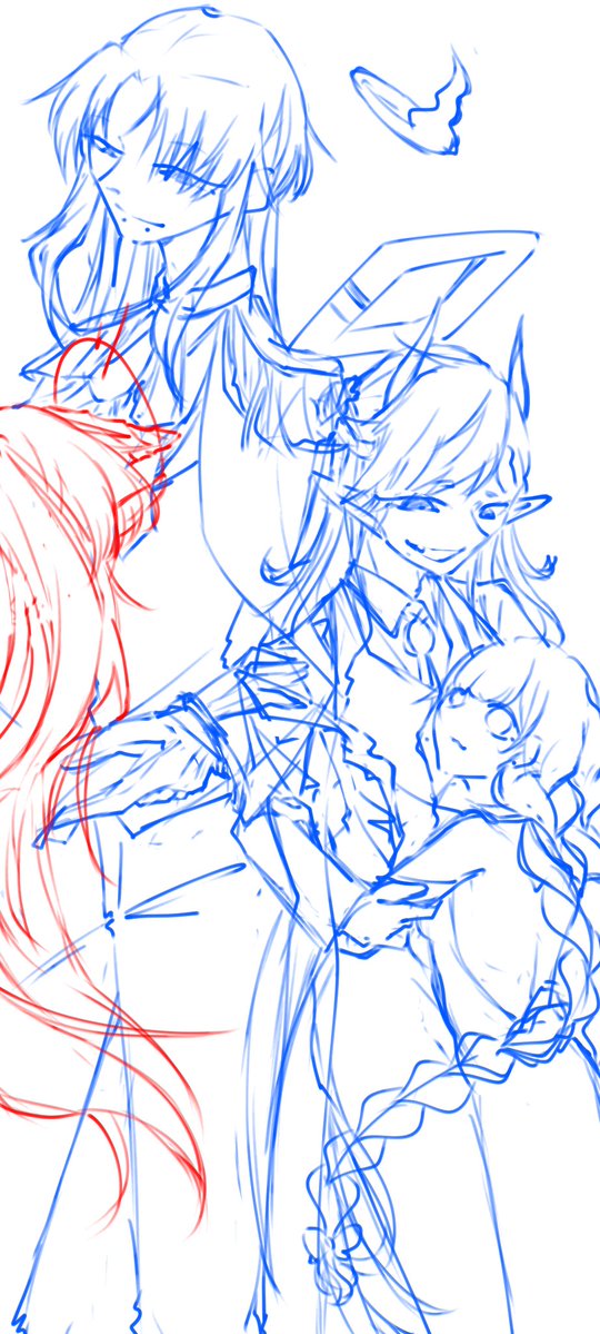 patorisia_orosi's tweet image. #このタグを見た人はラフ画とその完成絵を見せる 
これね、キャラわかりゃいいやのラフ