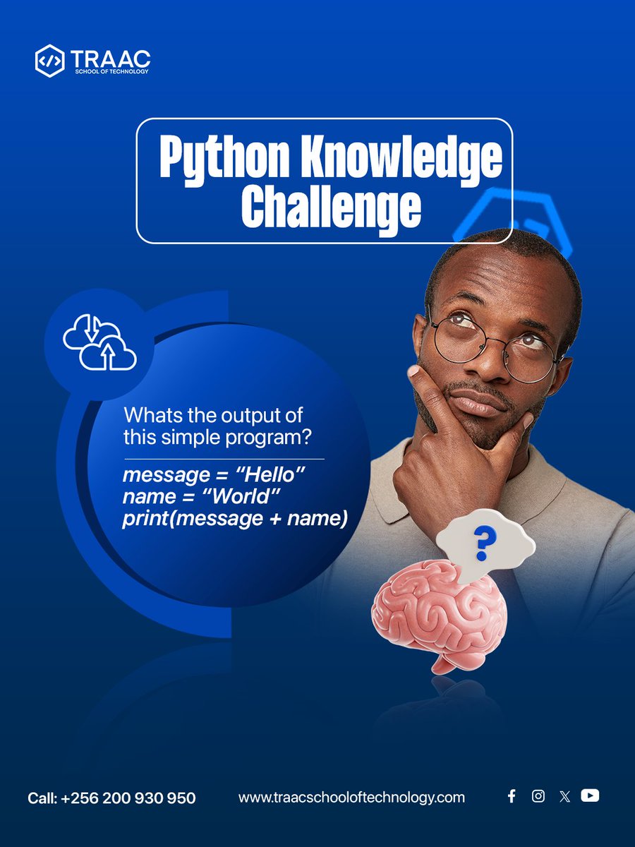 traac_school's tweet image. Ready to test your Python programming skills today? Enrol at TRAAC School of Technology and master python from beginner to pro . Call us on 0200930950