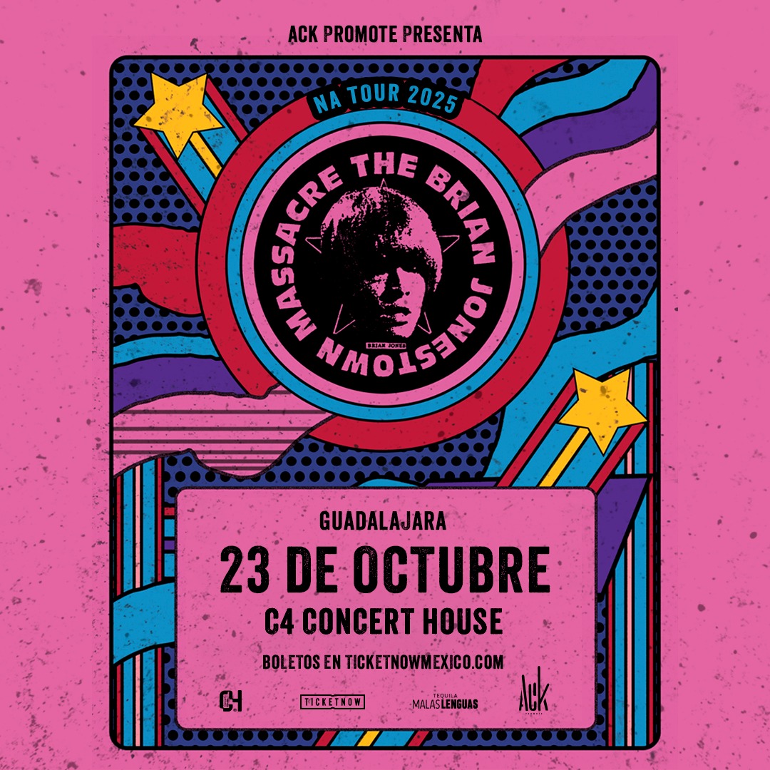 The Brian Jonestown Massacre en Guadalajara 🗓️23 de Octubre📍C4 Concert House

🎟️ Boletos TicketNow México: tinyurl.com/9asf88wn
taquilla de C3 Stage y Tiendas Soulflower

Una trayectoria legendaria ⚡️llena de himnos psicodélicos

Presentado por <a href="/ack_promote/">ACKPromote</a>