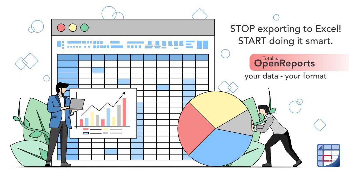 totalframework's tweet image. Total.js OpenReports - Stop exporting to Excel! Start doing it smart. OpenReports - your data, your format. totaljs.com/openreports/ #totaljs #openreports #totaljsopenreports #datareporting #datavisualization #smartreports #reportbuilder #businesstools #nomoreexcel #devfriendly