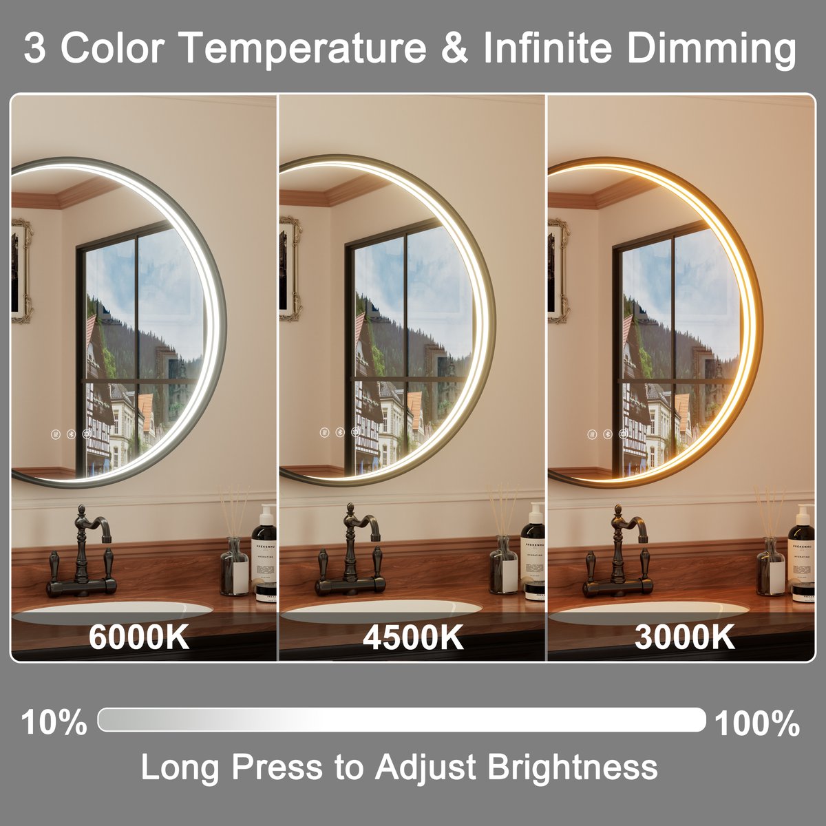 Rise &amp; Shine! ✨ Your perfect morning starts with our  Round LED Mirror!
🎵 Jam to your favorite tunes with built-in BT speakers!
💡 Set the perfect mood light
🖤 Chic Matte Black Frame 
🌀 No more fog! 
#SmartHome #Vanity #halloween
Get ready in style! 👇amazon.com/dp/B0FFB2JHWY