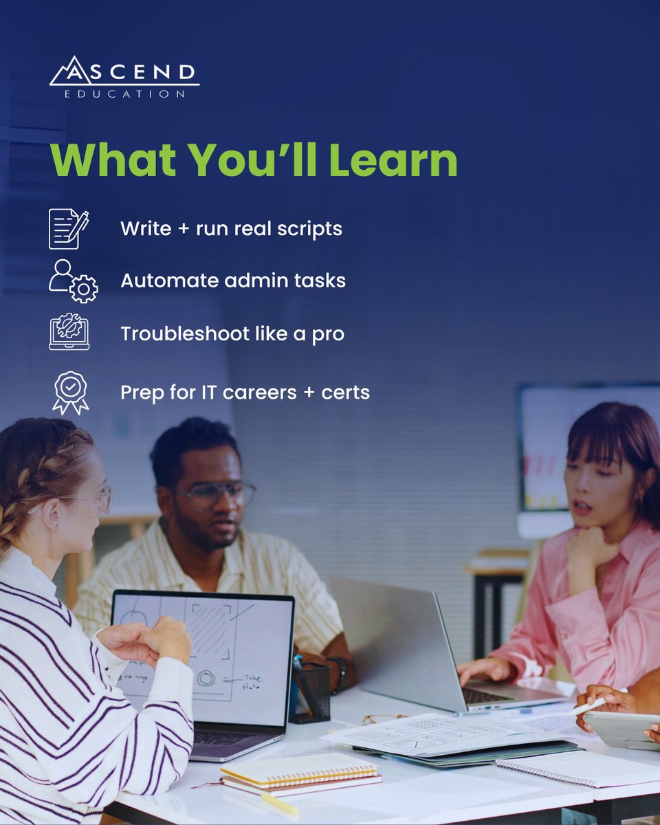 Ascend_EDU's tweet image. Click less. Automate more. ⚡
PowerShell turns 100 IT clicks into 1 script.
Learn to automate, manage, and troubleshoot like a pro.
👉 ascendeducation.com/it-professiona…
#PowerShell #ITSkills #Automation #AscendEducation #FutureReady