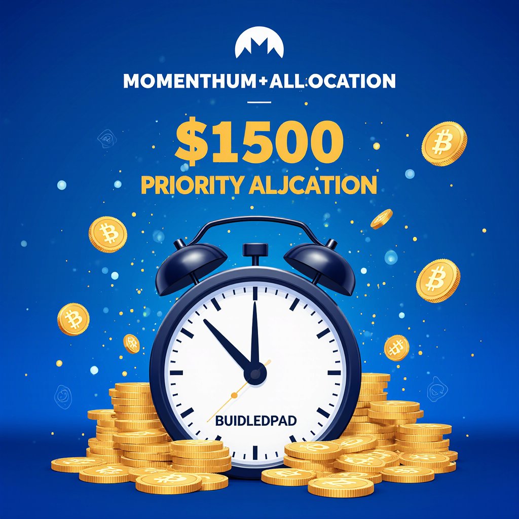 Akash_shaw.bnb . #Ⓜ️Ⓜ️T 🧙♂️⌘🛠️ (@beast23701443) on Twitter photo 💥 EASY $150 ALLOCATION ALERT 💥
<a href="/MMTFinance/">MomentumⓂ️Ⓜ️T</a> x @BuidlPad Priority Allocation is LIVE 🔥
💎 30% of total raise reserved for priority users
🕒 Deadline – 22 Oct
Just post about #Momentum tag <a href="/MMTFinance/">MomentumⓂ️Ⓜ️T</a> & add “Ⓜ️Ⓜ️T” in your X name
buidlpad.com/projects/momen…
Let’s BUIDL the future 💥 EASY $150 ALLOCATION ALERT 💥
<a href="/MMTFinance/">MomentumⓂ️Ⓜ️T</a> x @BuidlPad Priority Allocation is LIVE 🔥
💎 30% of total raise reserved for priority users
🕒 Deadline – 22 Oct
Just post about #Momentum tag <a href="/MMTFinance/">MomentumⓂ️Ⓜ️T</a> & add “Ⓜ️Ⓜ️T” in your X name
buidlpad.com/projects/momen…
Let’s BUIDL the future