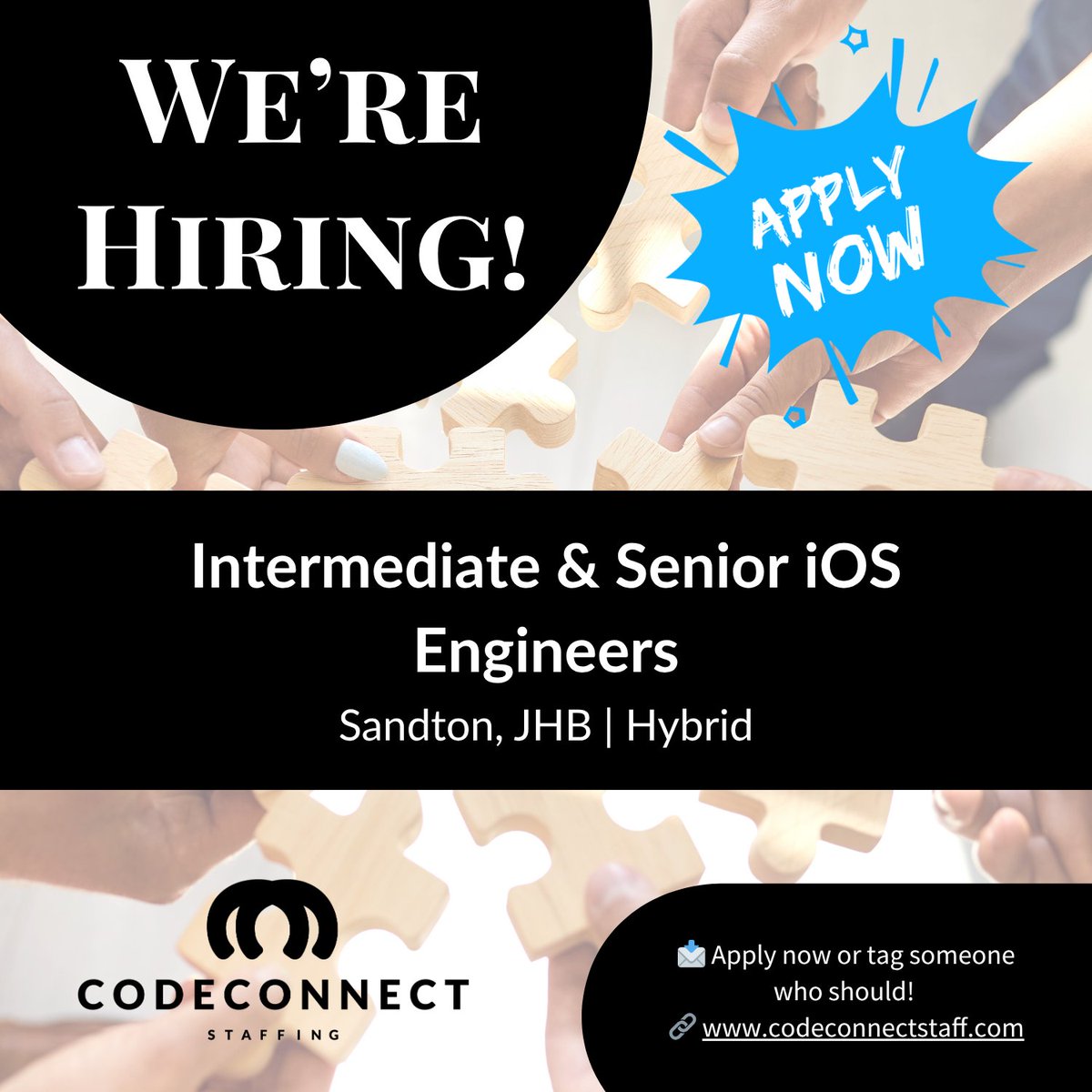 CCS_staffing's tweet image. #HiringNow for #iosdevelopers!
➡️Intermediate iOS Engineer
➡️Senior iOS Engineer
🌎Location: Johannesburg, Gauteng, South Africa
🏢Work Model: Hybrid
🔗Application Link: codeconnectstaff.com/careers-2/