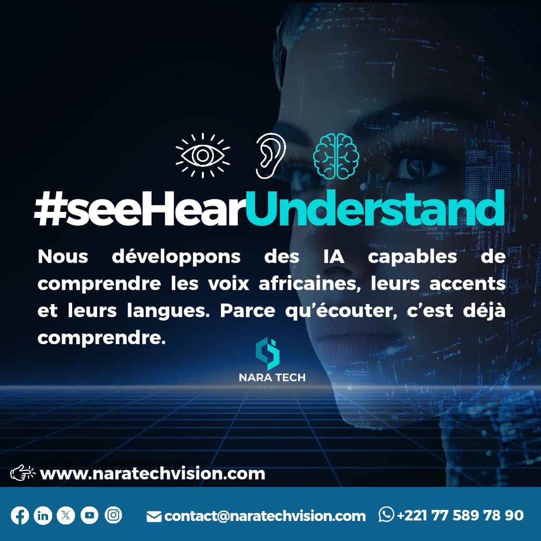 Naratechvision's tweet image. Parce qu’une IA qui entend nos voix, c’est une IA qui inclut nos réalités 

Et si l’avenir de l’IA passait d’abord par la reconnaissance de nos voix ?
#SeeHearUnderstand #IAfrica #VoiceTech #InnovationInclusive #TechResponsable #AIForGood #MadeInAfrica