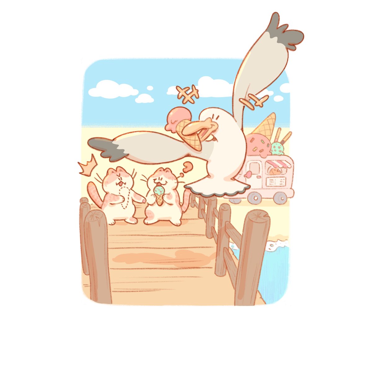 Remuvou2's tweet photo. #peachtober day 11: #seagull https://t.co/EJpOGSV9kJ