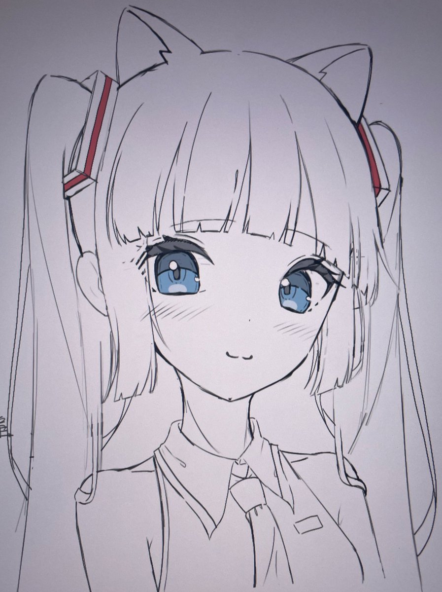 #初音ミク 
落書きのぱっつんミクです。