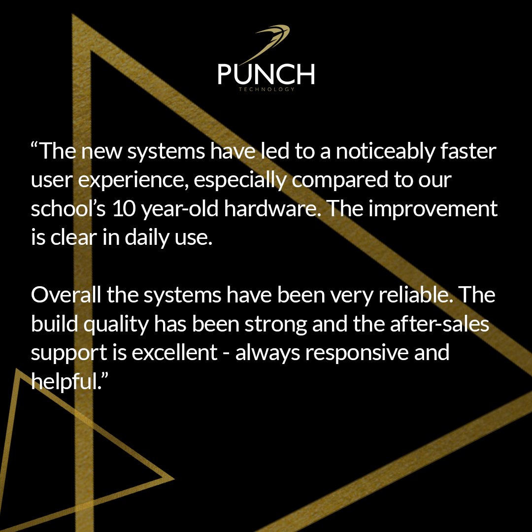 Wonderful feedback from one of our Education Technology Integrator customers.

We've supported hundreds of schools, colleges and education hardware providers find the right systems and solutions for them. 

Learn how Punch Technology can support you ➡️ punchtechnology.co.uk/education-solu…