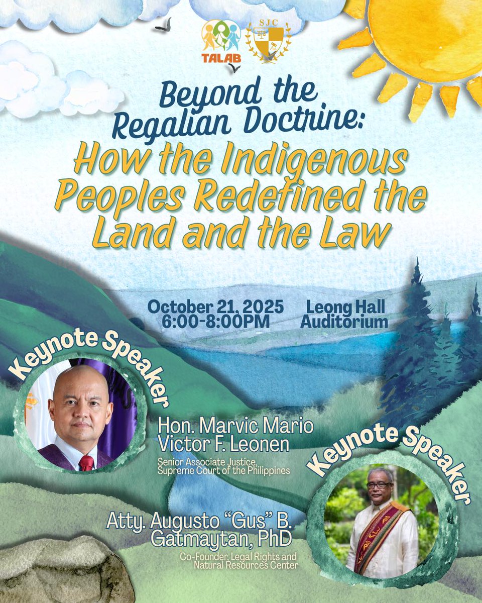 Roi_TheGDN's tweet image. HAPPENING NOW: For its Talakayang Alay sa Bayan (TALAB), the Ateneo Student Judicial Court (SJC) hosts "Beyond the Regalian Doctrine," from 6PM to 8 PM, at the Leong Hall. | @TheGUIDON 

#TALAB2025 #WalkingWithTheExcluded #BeingPersonsForOthers