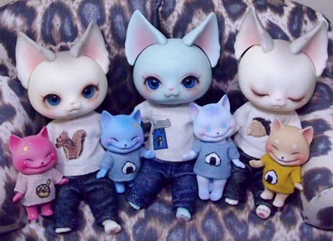 Knyan280's tweet image. ドルミスで、うずまきことり様(@uzukoto)の4chi2x＆4xサイズの刺繍シャツと御縁を頂けました💕久々の豆ズとネコネコショット📸 #PIPOS #DearMine