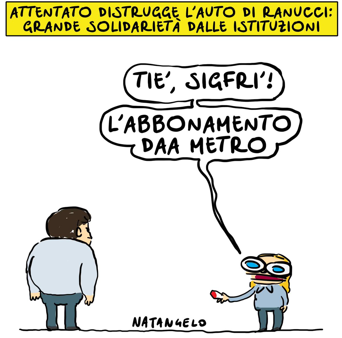 Pieno sostegno - la mia vignetta per la prima pagina de Il Fatto Quotidiano oggi in edicola
#ranucci #vignetta #fumetto #satira #ilfattoquotidiano #natangelo