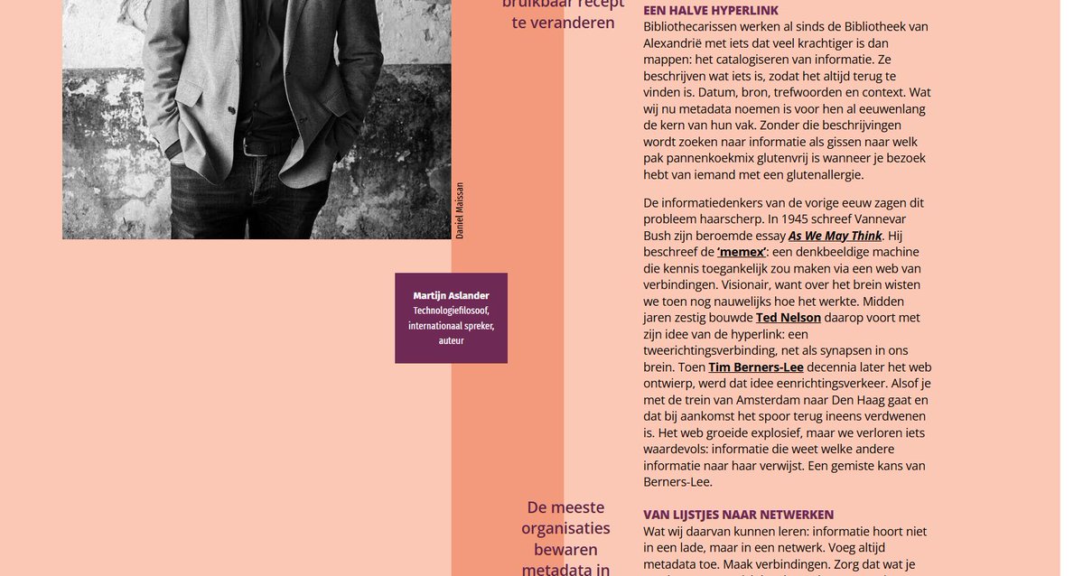 esthervalent's tweet image. Bibliotheken zorgen voor ordening via metadata. Van @martijnaslander via #Informatieprofessional