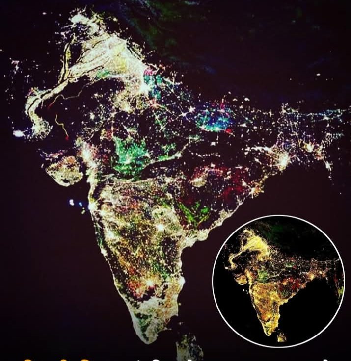 Diwali night, India glows like a radiant jewel from space ❤️🪔🇮🇳

दीवाली की रात अंतरिक्ष से भारत एक जगमगाते रत्न की तरह दिखाई देता है
करोड़ों दियों की रोशनी से  भारत की धरती स्वर्ग बन जाती है🚨
हमे गर्व है  जयतु सनातन