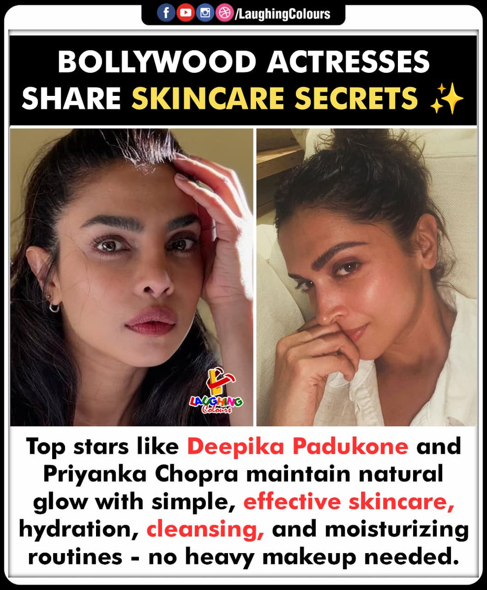 LaughingColours's tweet image. Simple skincare glow ✨

#DeepikaPadukone #PriyankaChopra #SkincareRoutine #NaturalBeauty #HealthySkin #BollywoodBeauty