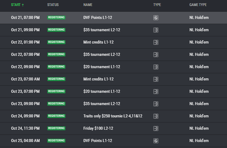 DevilfishPoker_'s tweet image. Weekly Tournament Schedule 📅

Find all this week's tournaments in your local timezone on our platform ➡️ play.devilfish.com

Highlights this week:

- $1,000+ main event Saturday night
- $250 Traits Only special Friday
- DVF Points / Mint Credits events