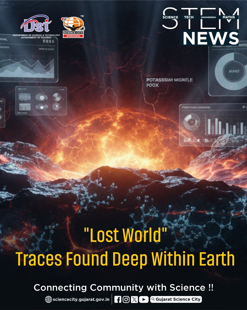 GujScienceCity's tweet photo. MIT researchers have found chemical clues to Earth’s “lost world” hidden in ancient mantle rocks — potassium isotopes revealing remnants of the planet’s earliest form.
#ProtoEarthRemnants #PotassiumIsotopes #MITResearch #GeochemicalDiscovery #EarthOrigins
@PMOIndia @CMOGuj @GovernorofGuj @IndiaDST @DSTGujarat @InfoGujarat @drvrajesh