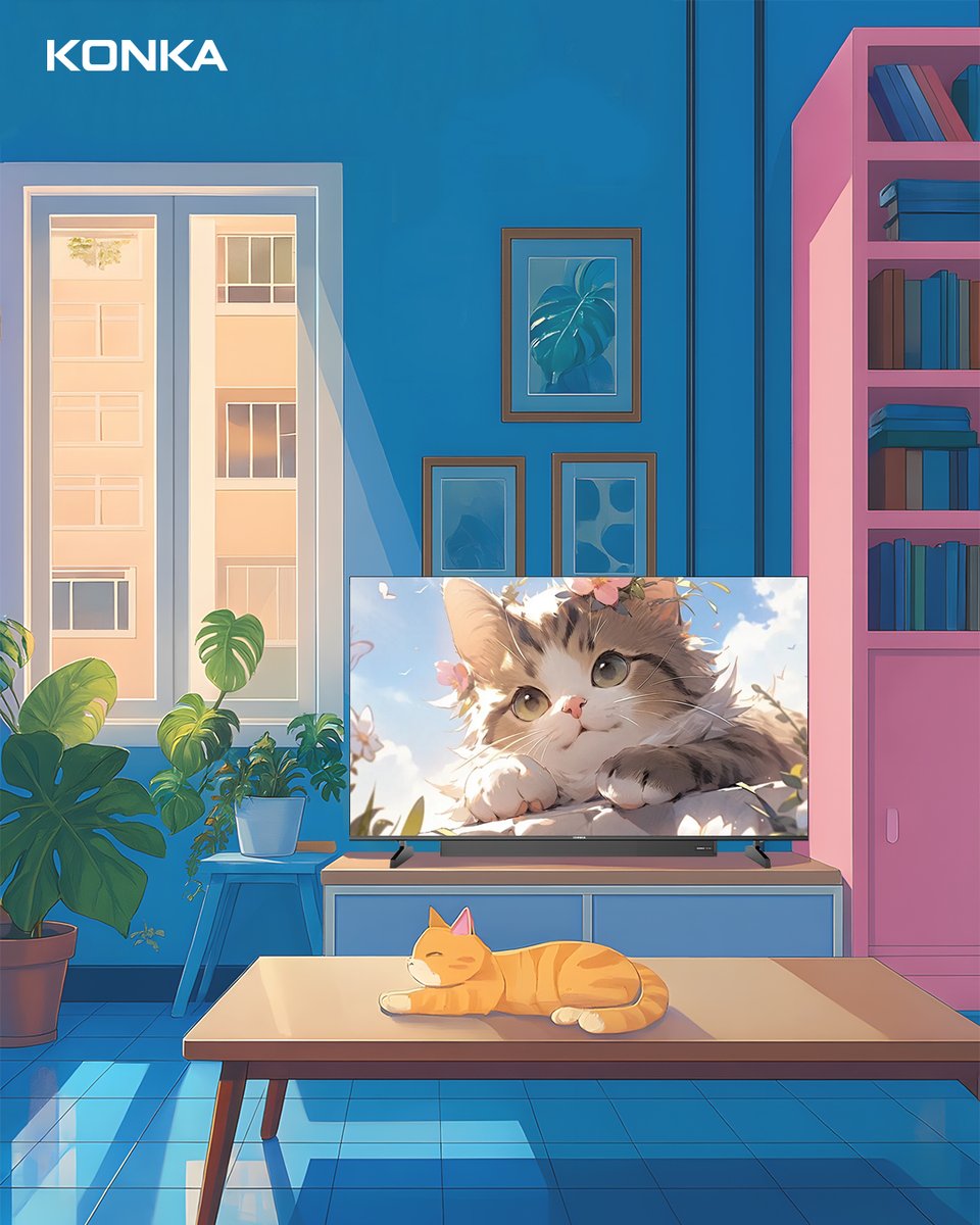 KONKA_Global's tweet image. Cozy moments, soft colors, and peaceful vibes.
Let Konka TV bring calm and comfort into your home. ☀️🐾
Simple Smart. Simply delightful.
#KONKA #konkahome #SmartTV #HomeEntertainment #homeappliances #SmartLiving #SmartTV #platform