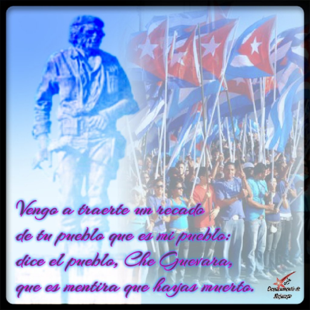 #DestacamentoDeRefuerzo//El Che es más que un recuerdo, es un faro de lucha y un ejemplo de amor por la humanidad. El pueblo no lo olvida, lo lleva tatuado en el alma con un respeto que el tiempo no borra. Su sueño sigue vivo en cada lucha por un mundo más justo.

#CheVive