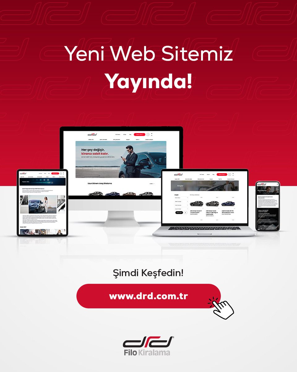 Size daha iyi bir dijital deneyim sunmak için web sitemizi yeniledik!🌐 Kullanıcı dostu arayüzü, modern tasarımı ve güncellenen içerikleriyle yeni drd.com.tr yayında! 🚀
Bio’daki linkten hemen keşfedin.

#DRD #DRDFiloKiralama #UzunDönemAraçKiralama #FiloKiralama
