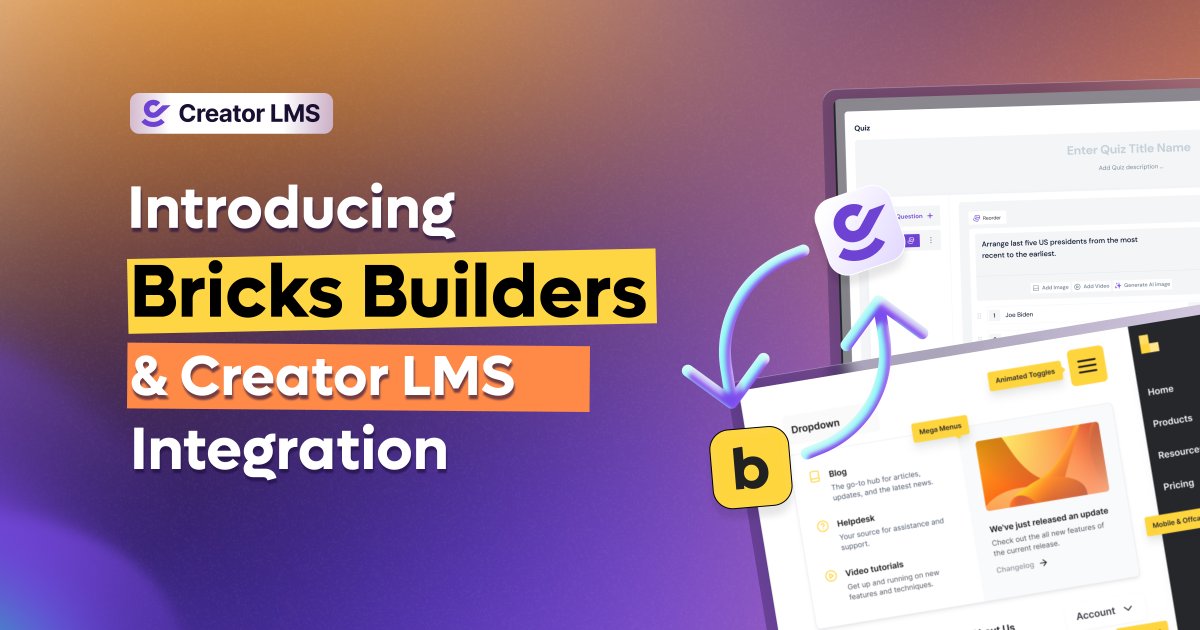 Creator LMS now officially integrates with <a href="/bricksbuilderio/">bricksbuilderio</a>, giving you complete creative control to design your learning platform.

Get Creator LMS at 50% Off 👇Nowhttps://getwpfunnels.com/creatorlms/
