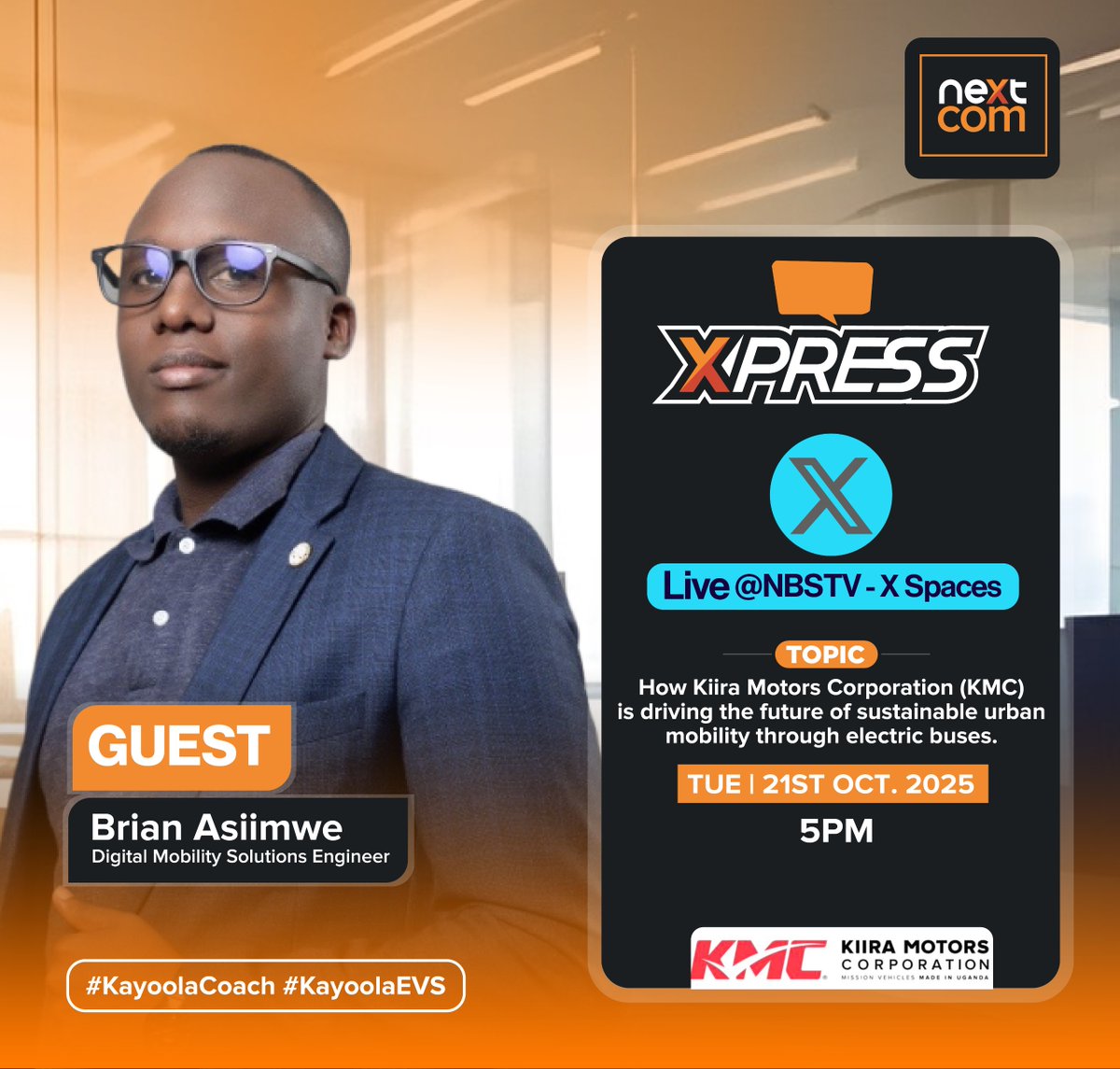 Join us today on X-Spaces hosted by <a href="/nbstv/">NBS Television</a> at 5PM EAT as we delve into E-BUS XPRESS: Charging Uganda's Future. This conversation will explore how KMC is driving the future of sustainable urban mobility through electric buses.

Join the conversation: x.com/i/spaces/1djGX…