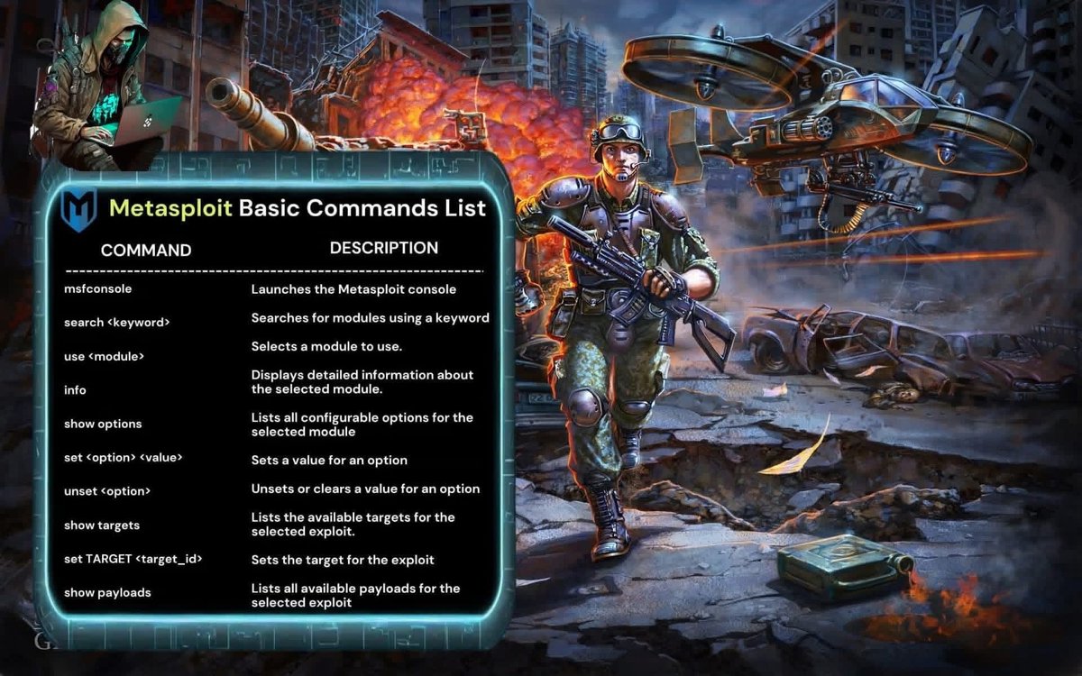 _0b1d1's tweet image. 🔰Metasploit Basic Commands List

🔖#cybersecurity #hacking #pentesting #security