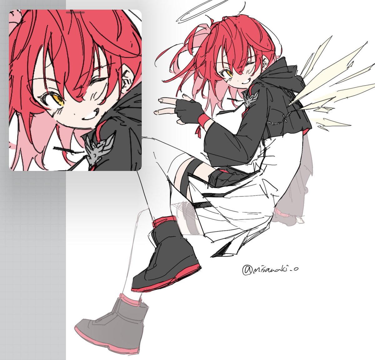 ほんとに適当に描いたんで服のディテールとか違くなったかも