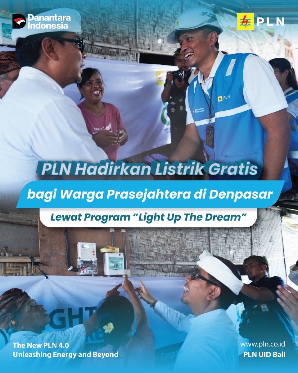 plnuidbali's tweet image. Dulu menumpang listrik dari tetangga…

Sekarang, rumah I Nyoman Nuki akhirnya terang oleh listrik PLN. 🌟
Lewat Light Up The Dream, PLN membantu keluarga prasejahtera mewujudkan mimpinya punya listrik sendiri.

#LightUpTheDream #PLNUIDBali #HLN80 #EnergiUntukNegeri #PLN