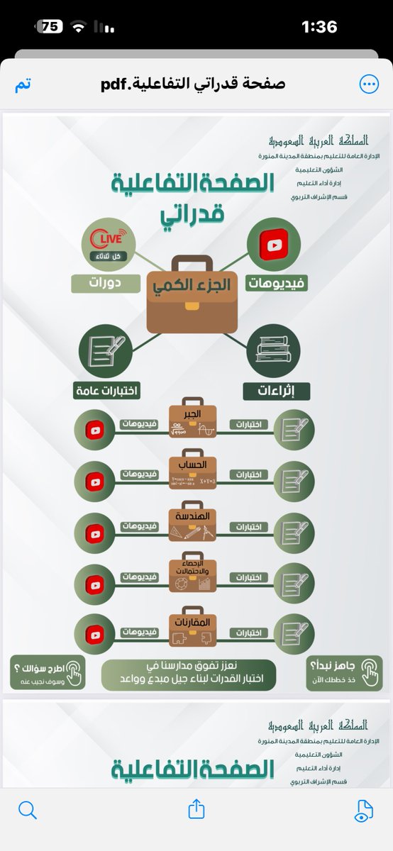 الإدارة العامة للتعليم بمنطقة  المدينة المنورة تُعلن عن الإطلاق التجريبي لصفحة "قدراتي التفاعلية" التي تهدف إلى دعم طلاب المرحلة الثانوية في التدريب على  اختبار القدرات من خلال محتوى إثرائي متجدد يشمل اختبارات تفاعلية، وفيديوهات تعليمية، ومواد تدريبية متنوعة.
📌🔗