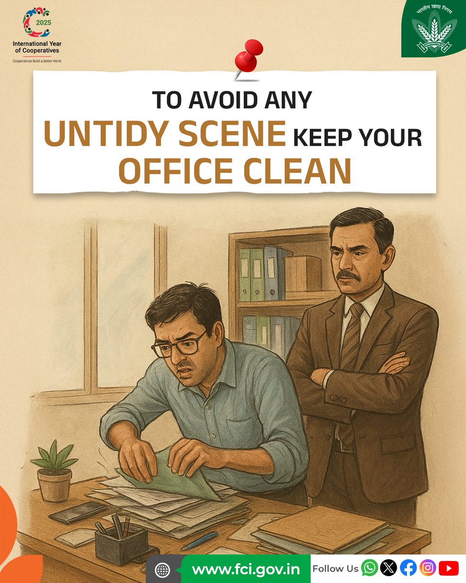 Don’t let clutter cause chaos!

An untidy office can cost time and patience. Let’s make cleanliness a workplace habit for smoother, stress-free worklife.

#SpecialCampaign5_0 #CleanIndia