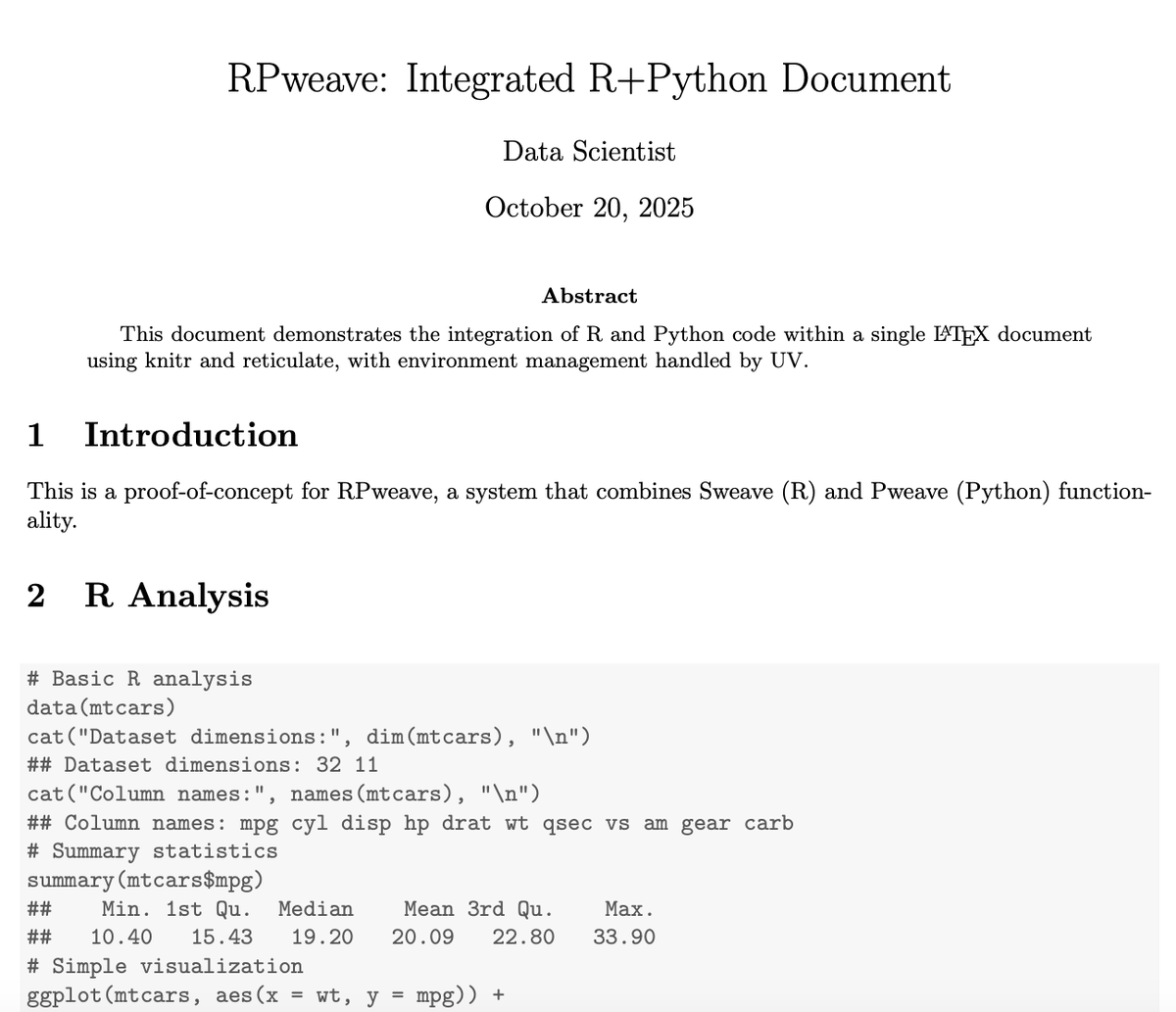 sippingrizzly's tweet image. RPweave: Unified R + Python + LaTeX System using uv
thierrymoudiki.github.io/blog/2025/10/1…
#rstats #pythonprogramming #LaTeX
