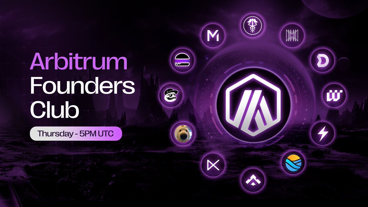 MaiaDAOEco's tweet image. Arbitrum Founders Club is back! 💙

Join us this Thursday, Oct 23rd at 5PM UTC for another round of alpha, insights, and ecosystem updates on 
@arbitrum 🌀

🗓️ Set your reminders!
🔗 x.com/i/spaces/1ynJO…