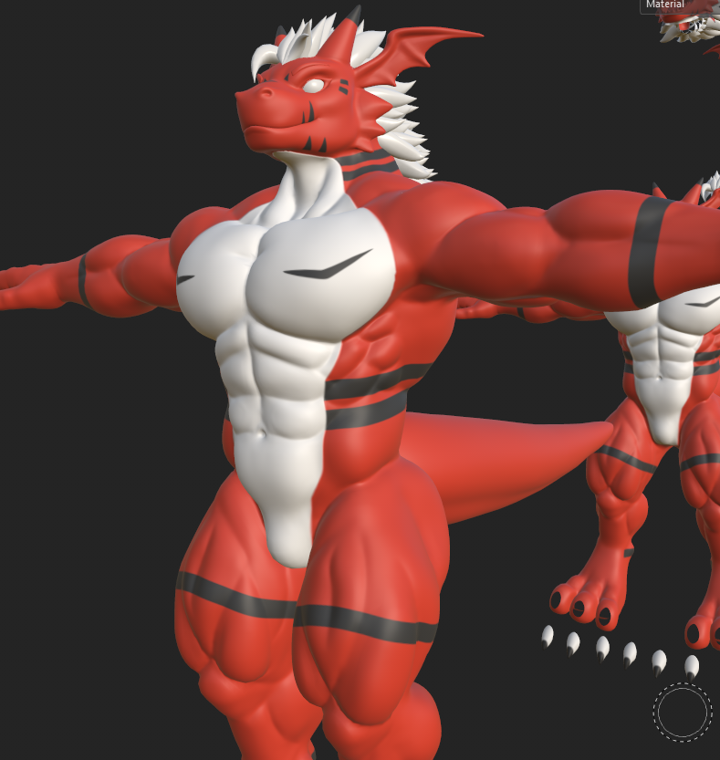 Lunar_Eyes's tweet photo. Here's the result of some texture baking, hopefully you can see on the right how baked normals can really add depth to the muscles, even prior to shading. https://t.co/wzdmG9Fdt7