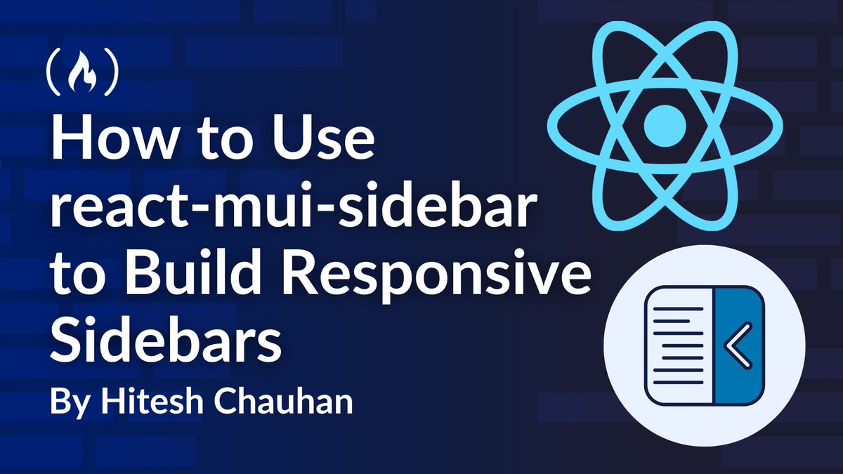 freeCodeCamp's tweet image. A sleek, modern sidebar can really improve the user experience when people are using your apps.
And in this tutorial, Hitesh shows you how to use the react-mui-sidebar package in your projects.
He explains how it works and helps you install and set it up in a React and Next.js…