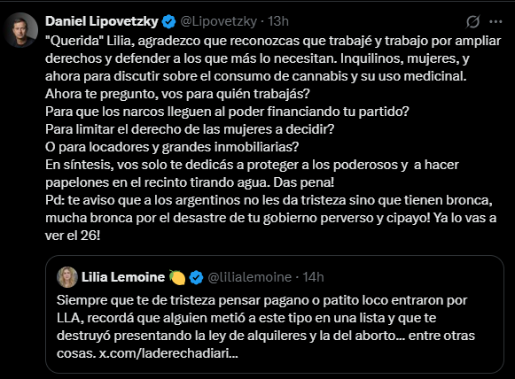 <a href="/Lipovetzky/">Daniel Lipovetzky</a> le contesto a <a href="/lilialemoine/">Lilia Lemoine 🍋</a>
