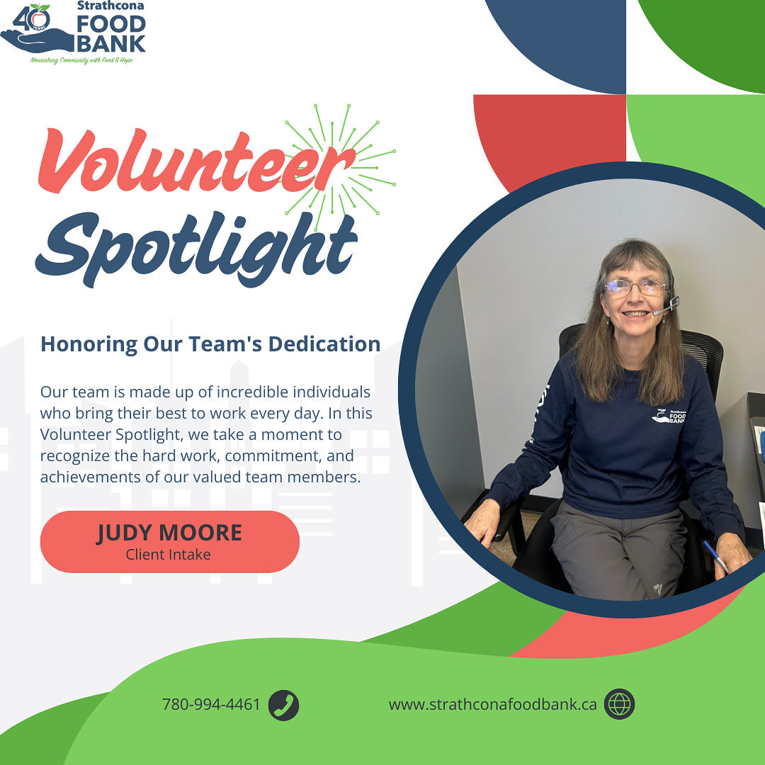 Strathcona Food Bank (@strathconafb) on Twitter photo It’s Volunteer Spotlight Day!
Today we highlight Judy Moore.
Judy Moore
Judy has been at the SFB for 9 years.
After retirement she wanted something to do and the Strathcona Food Bank caught her eye. 
Judy’s favourite food is seafood!
#strathco
#foodsecurity
#volunteers It’s Volunteer Spotlight Day!
Today we highlight Judy Moore.
Judy Moore
Judy has been at the SFB for 9 years.
After retirement she wanted something to do and the Strathcona Food Bank caught her eye. 
Judy’s favourite food is seafood!
#strathco
#foodsecurity
#volunteers